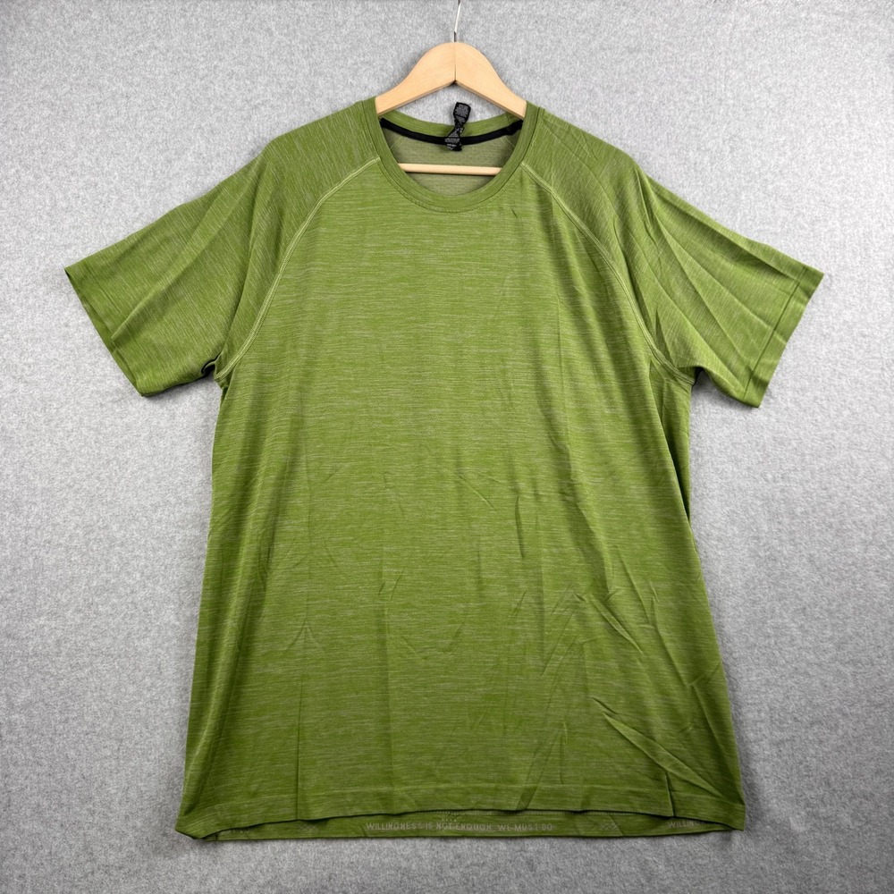 Rhone T‎ Shirt Mens XL Green Training Raglan Short Sleeve Workout Performance